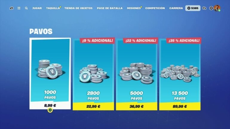 Fortnite sube precio de PaVos y cambia su economía
