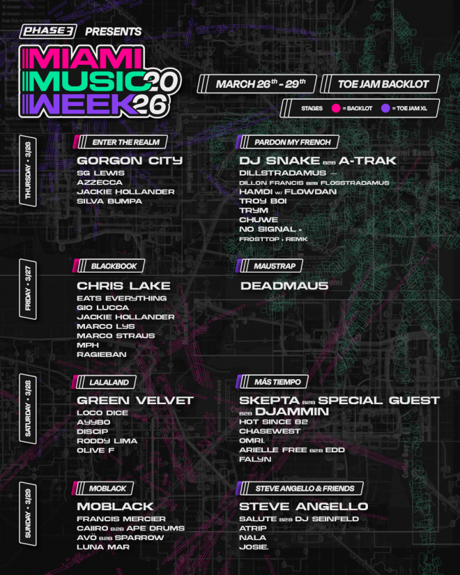 Phase 3 y Casa Alta anuncian eventos Miami Music Week